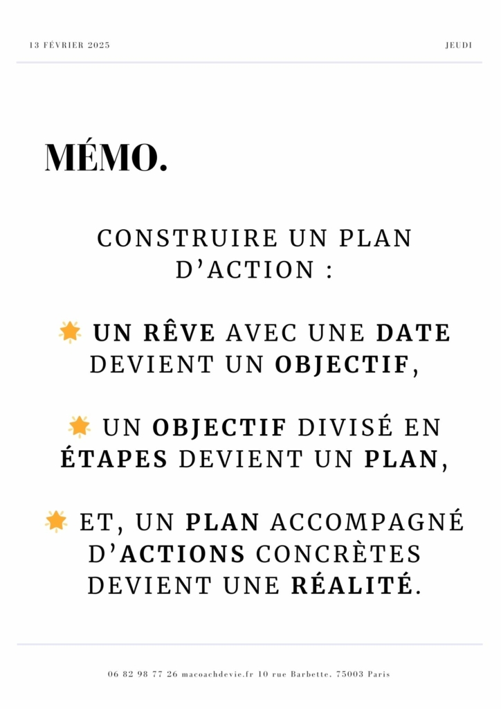 Mémo plan d'actions - coaching-changer de vie-sargis